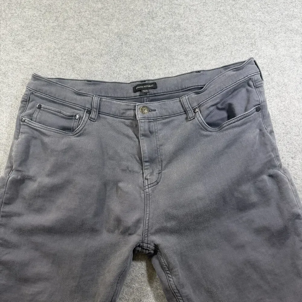 Banana Republic Chino Pants Mens 40x32 Gray Straight Fit Stretch Brushed Twill